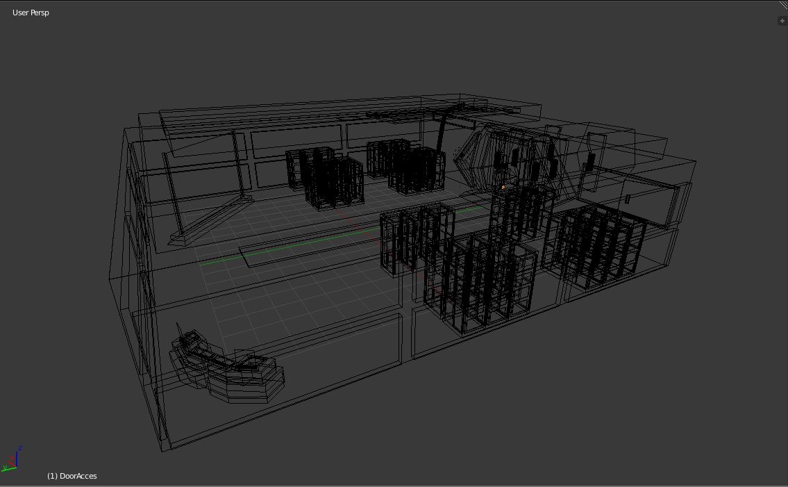 Sci Fi server room royalty-free 3d model - Preview no. 4