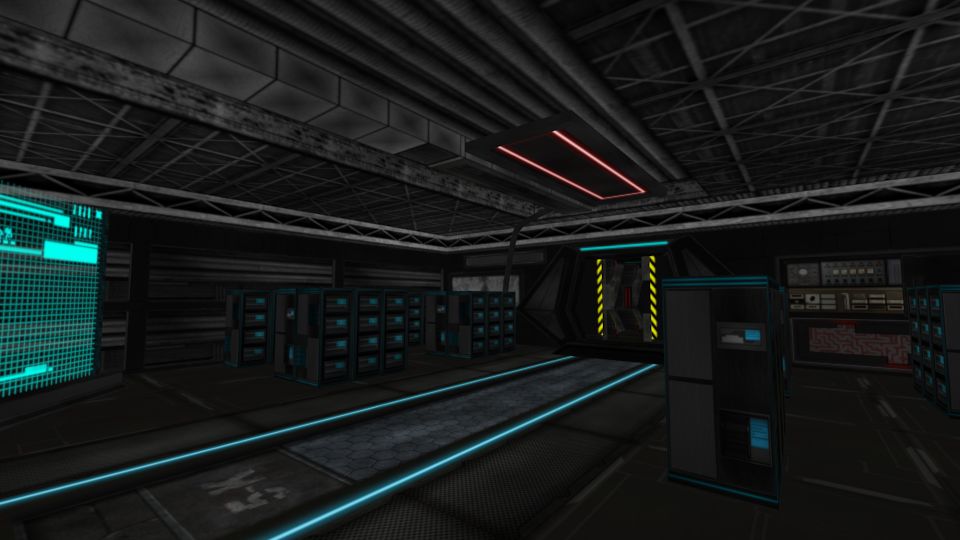 Sci Fi server room royalty-free 3d model - Preview no. 8