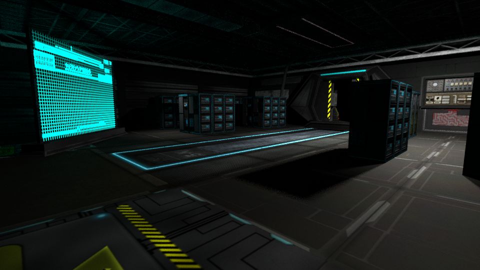 Sci Fi server room royalty-free 3d model - Preview no. 1