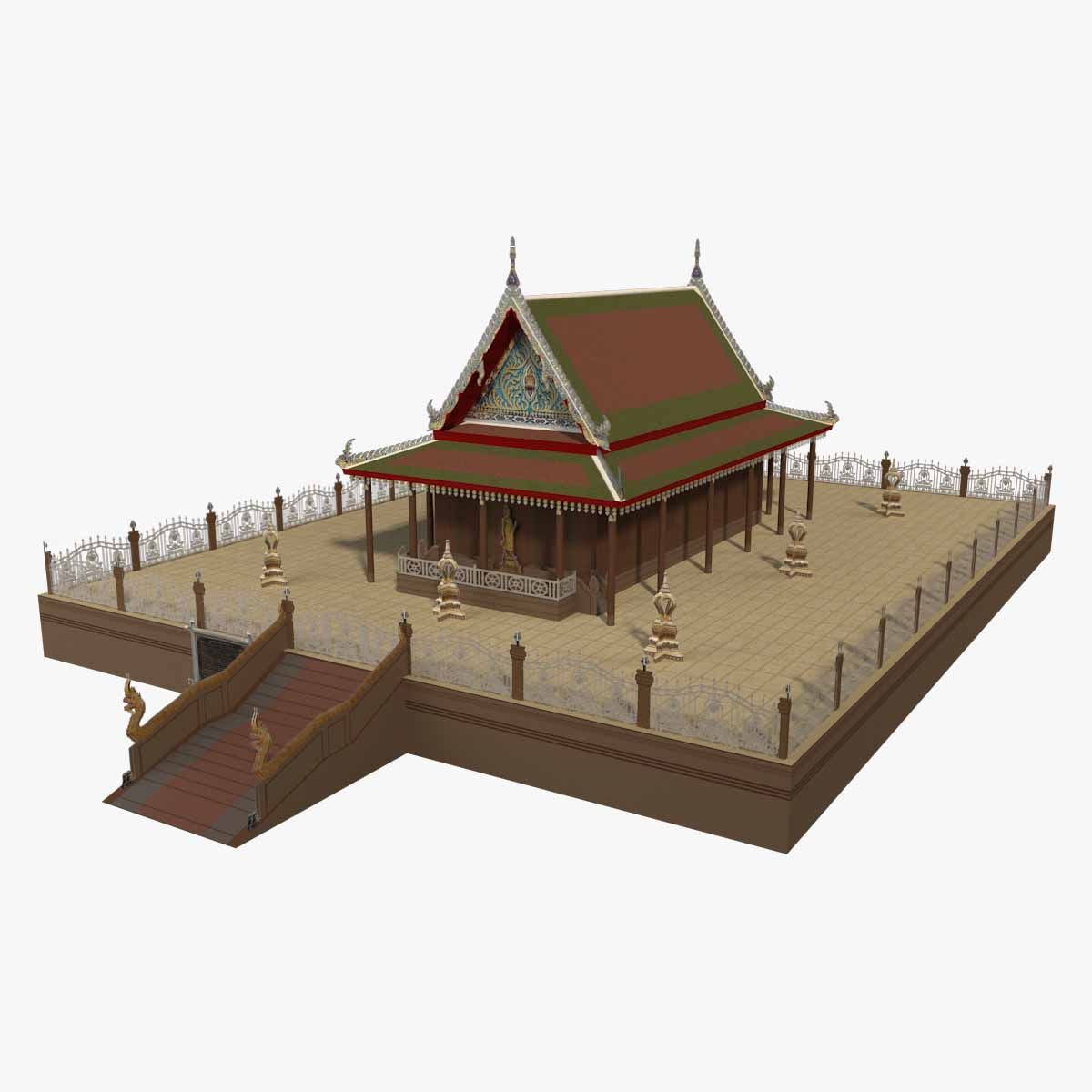 Asiatischer Tempel 3d model