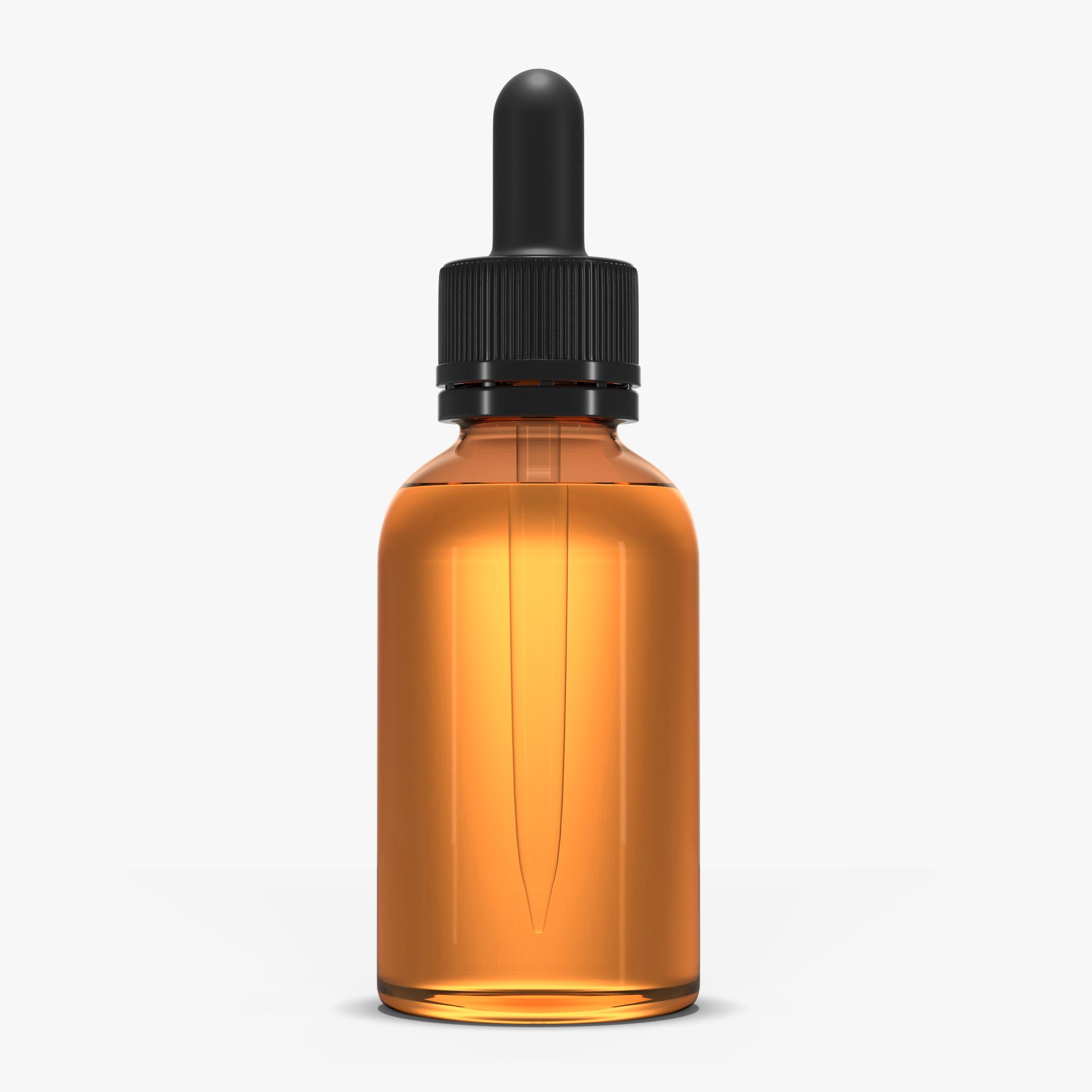 Amber Glass Bottle (30ml) 3d model