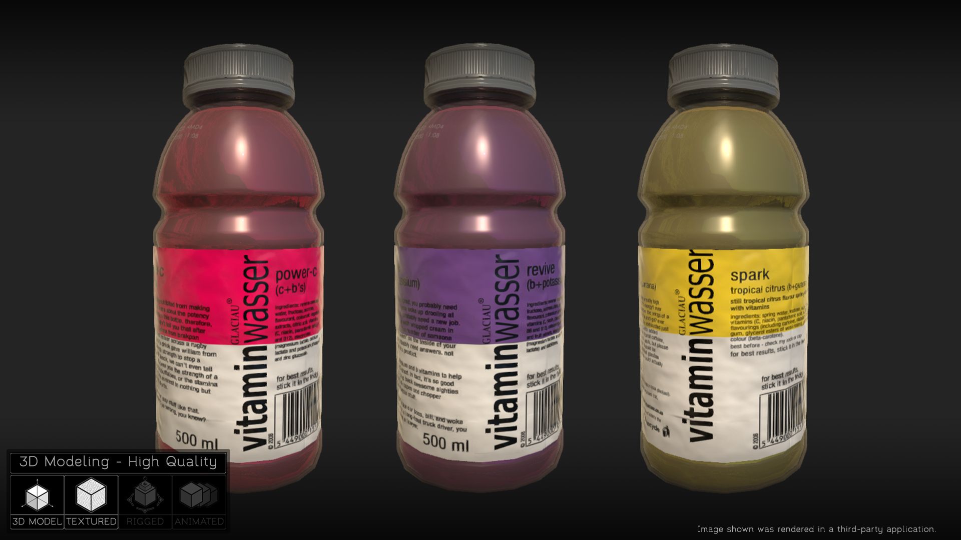 Vitamin Wasser Flaschen 3d model