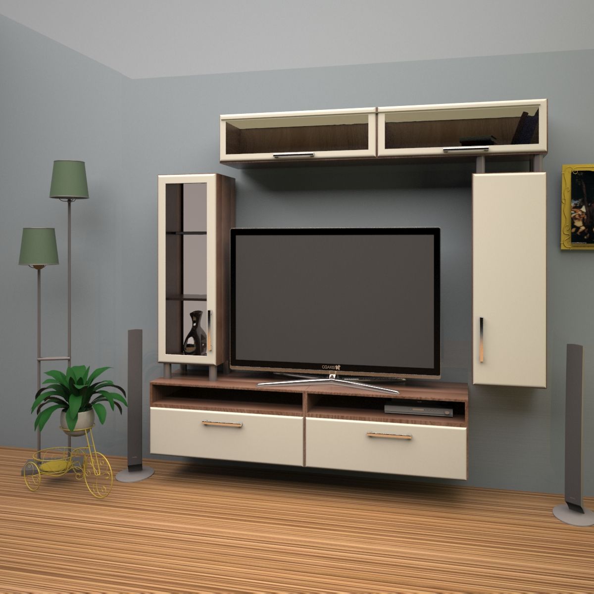 Möbel für Wohnzimmer (Wand, Regal) 3d model