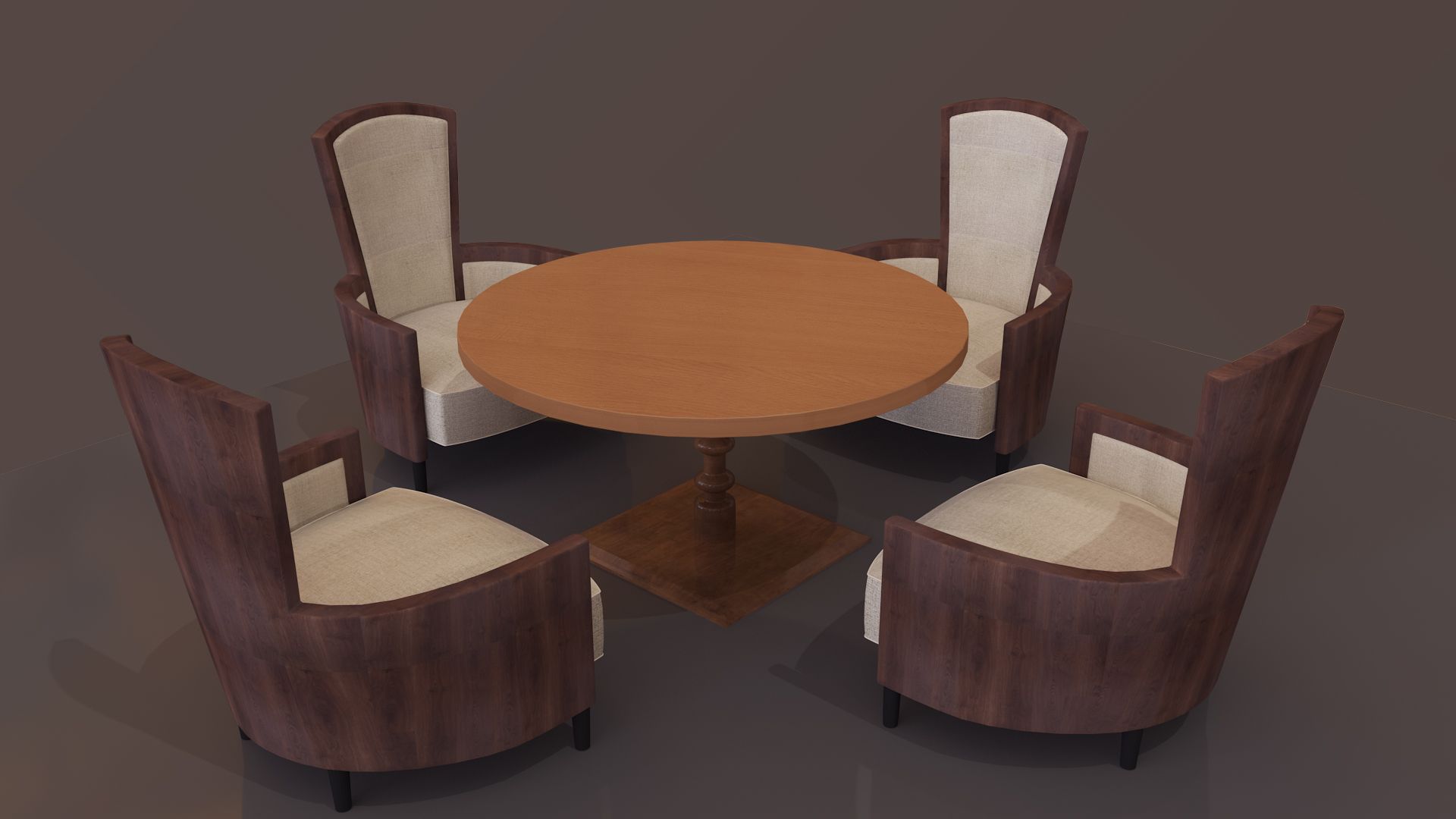 Cafe Tisch & Stuhl 3d model