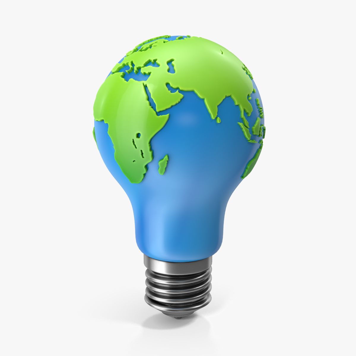 World Map on Bulb 3d model