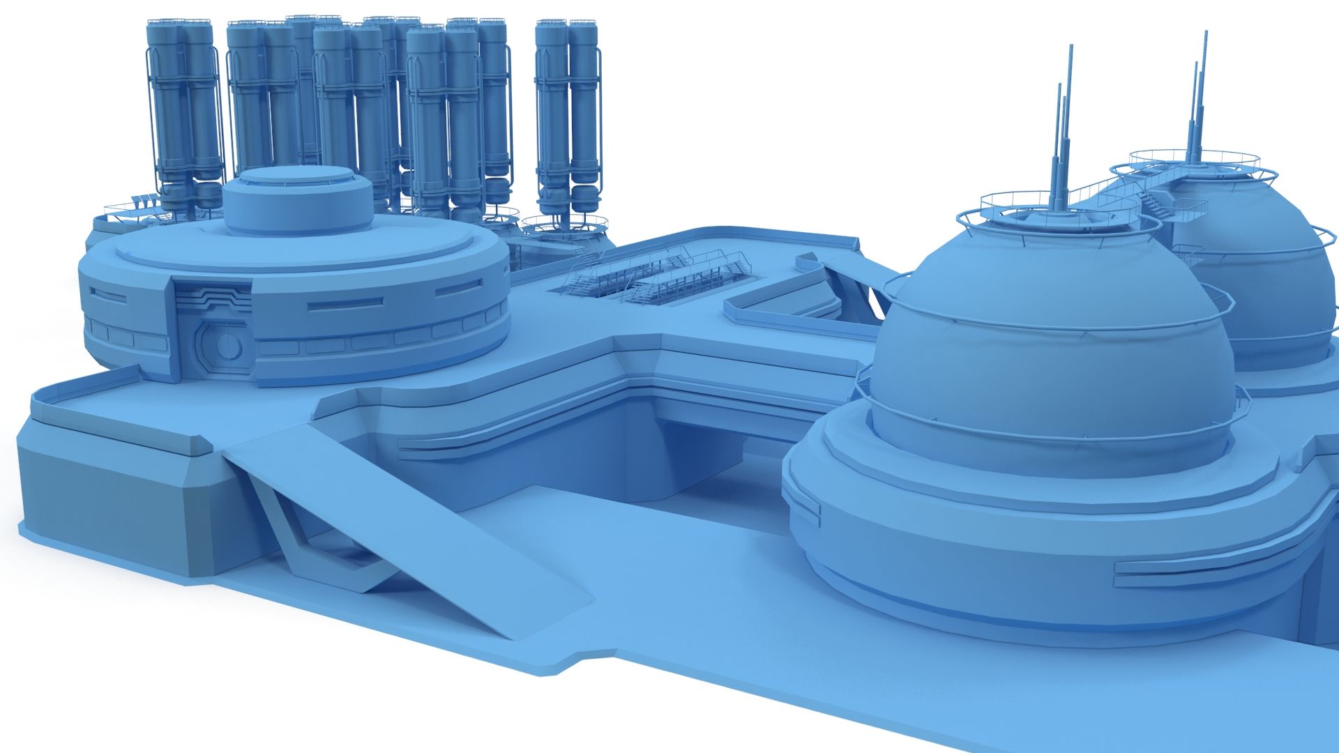 Sci-fi gas storage base 3d model