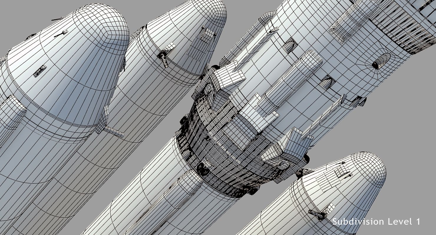 Heavy Launch Vehicle Angara-A5 royalty-free 3d model - Preview no. 14