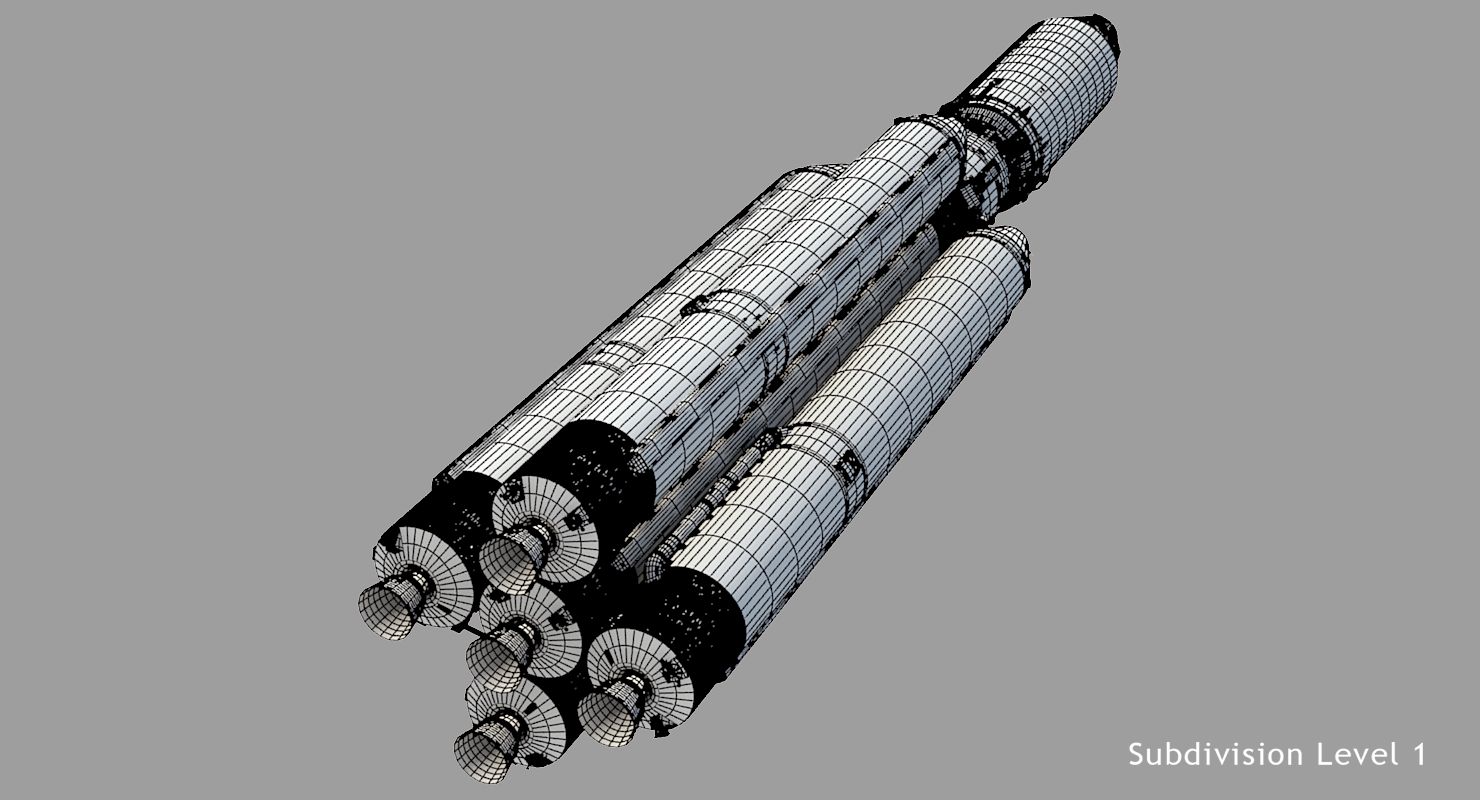 Heavy Launch Vehicle Angara-A5 royalty-free 3d model - Preview no. 6