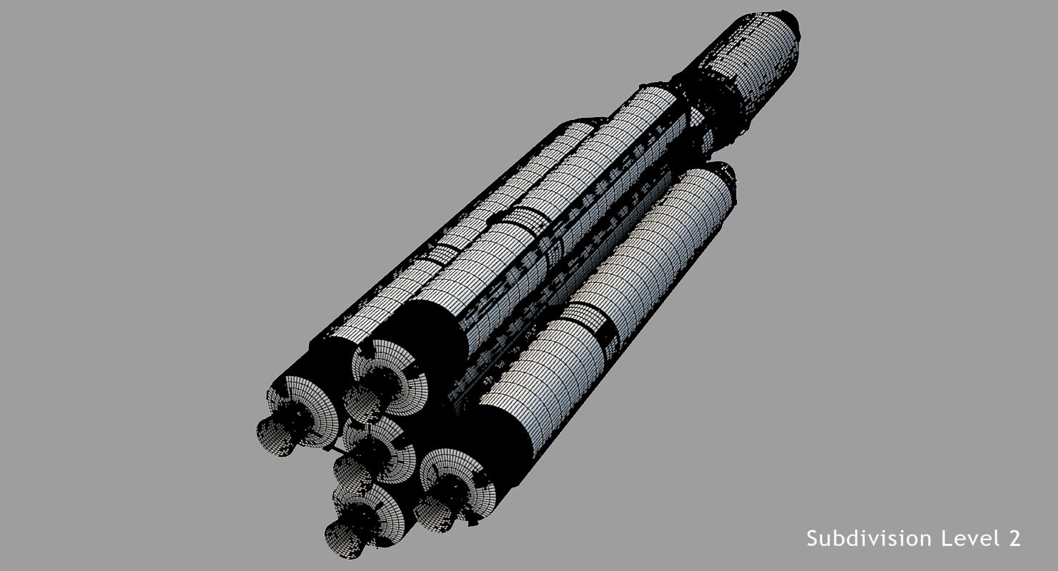 Heavy Launch Vehicle Angara-A5 royalty-free 3d model - Preview no. 7