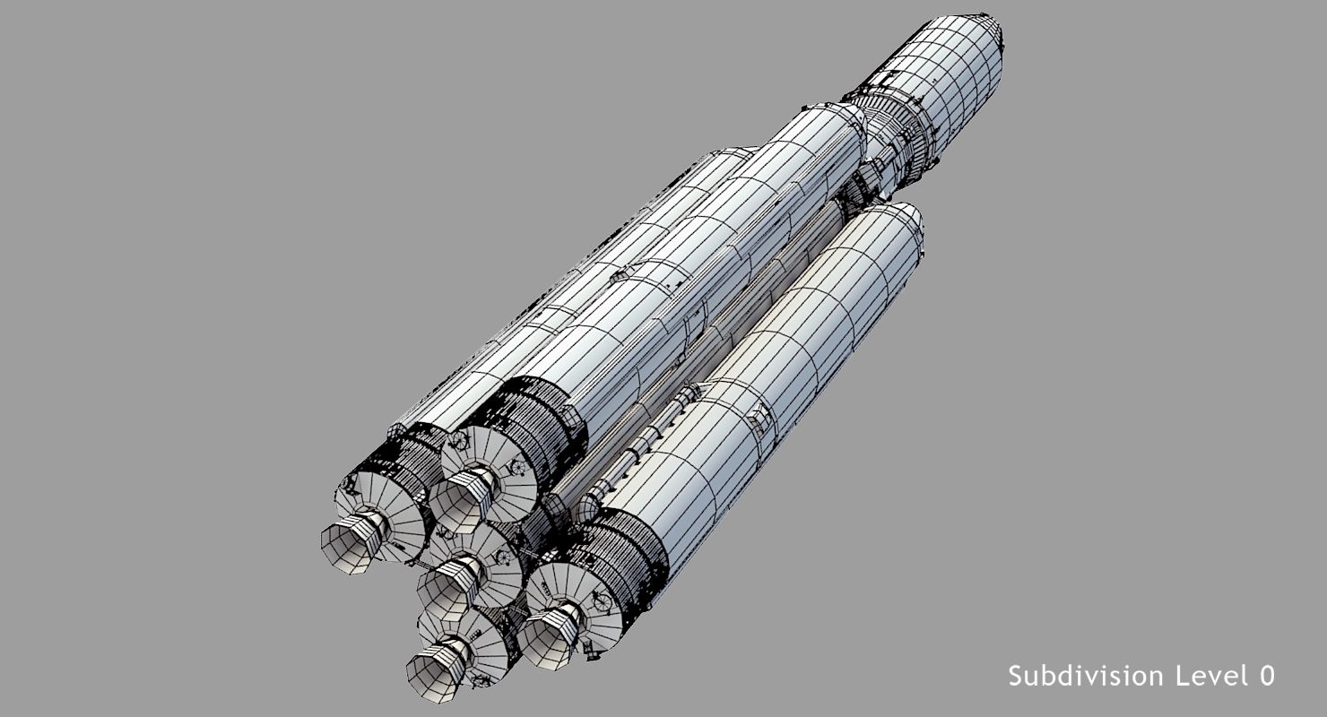 Heavy Launch Vehicle Angara-A5 royalty-free 3d model - Preview no. 5