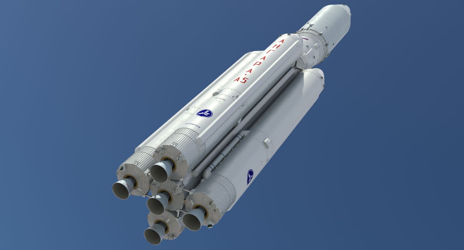 Heavy Launch Vehicle Angara-A5 royalty-free 3d model - Preview no. 3