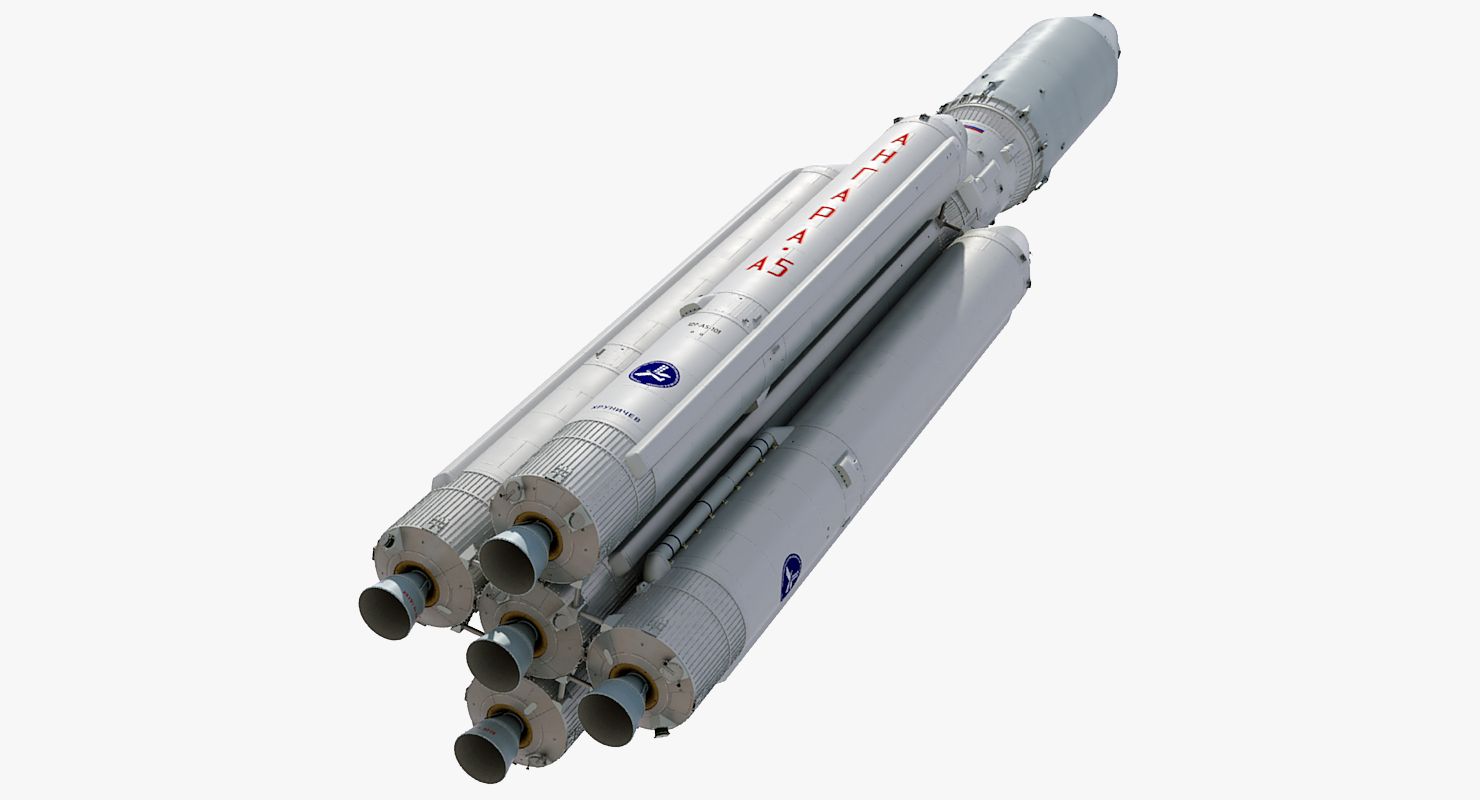 Heavy Launch Vehicle Angara-A5 royalty-free 3d model - Preview no. 2