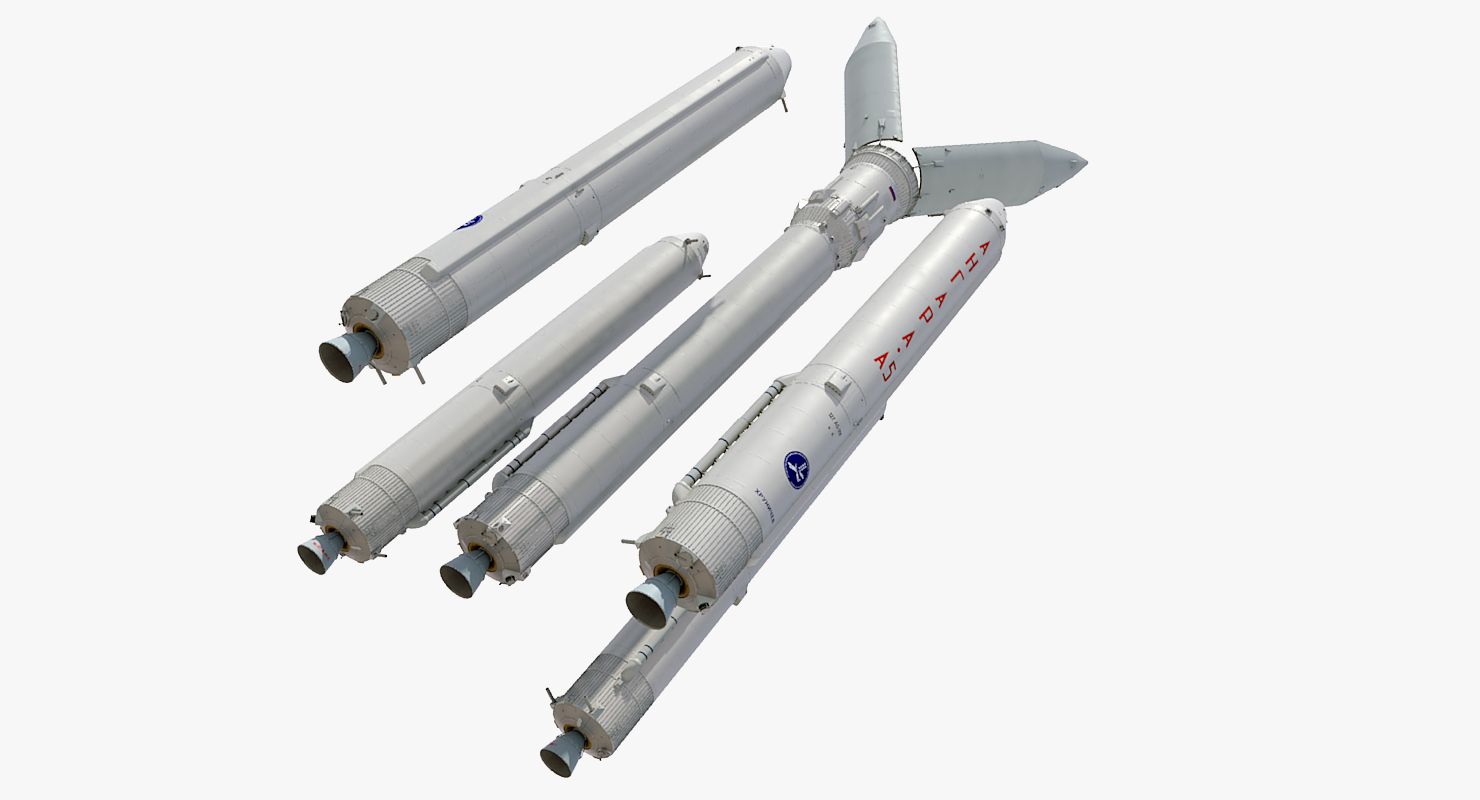 Heavy Launch Vehicle Angara-A5 royalty-free 3d model - Preview no. 24