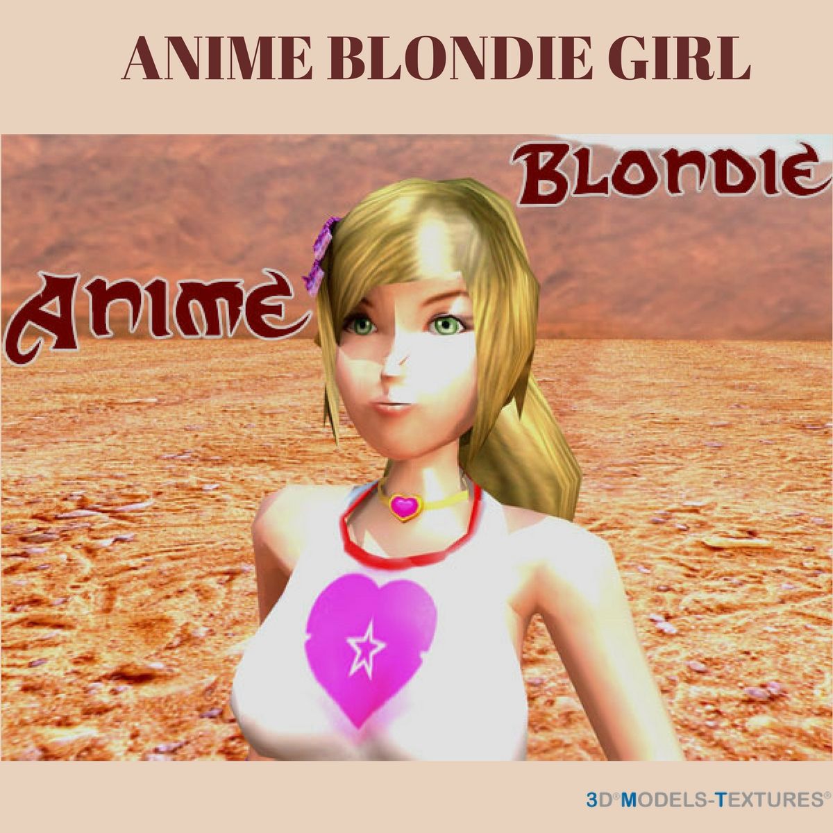 Anime Blondie girl 3d model