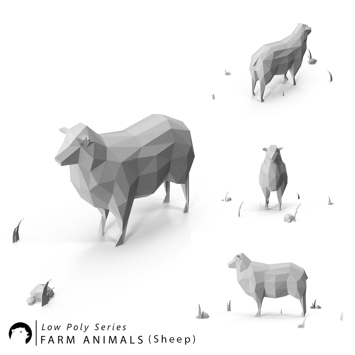 Low Poly Farm Animals / Sheep 3d model