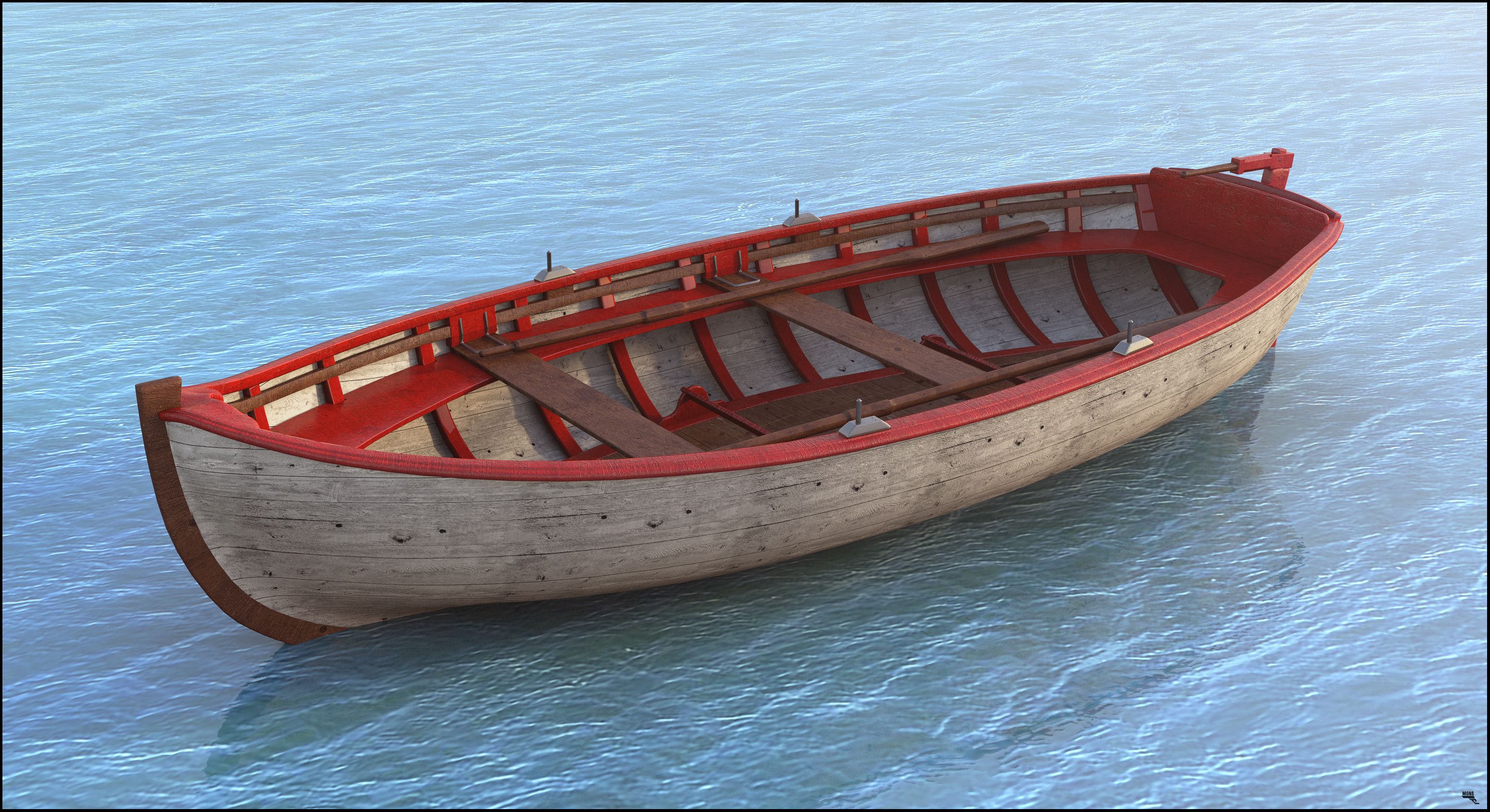 Fischer altes Boot 3d model