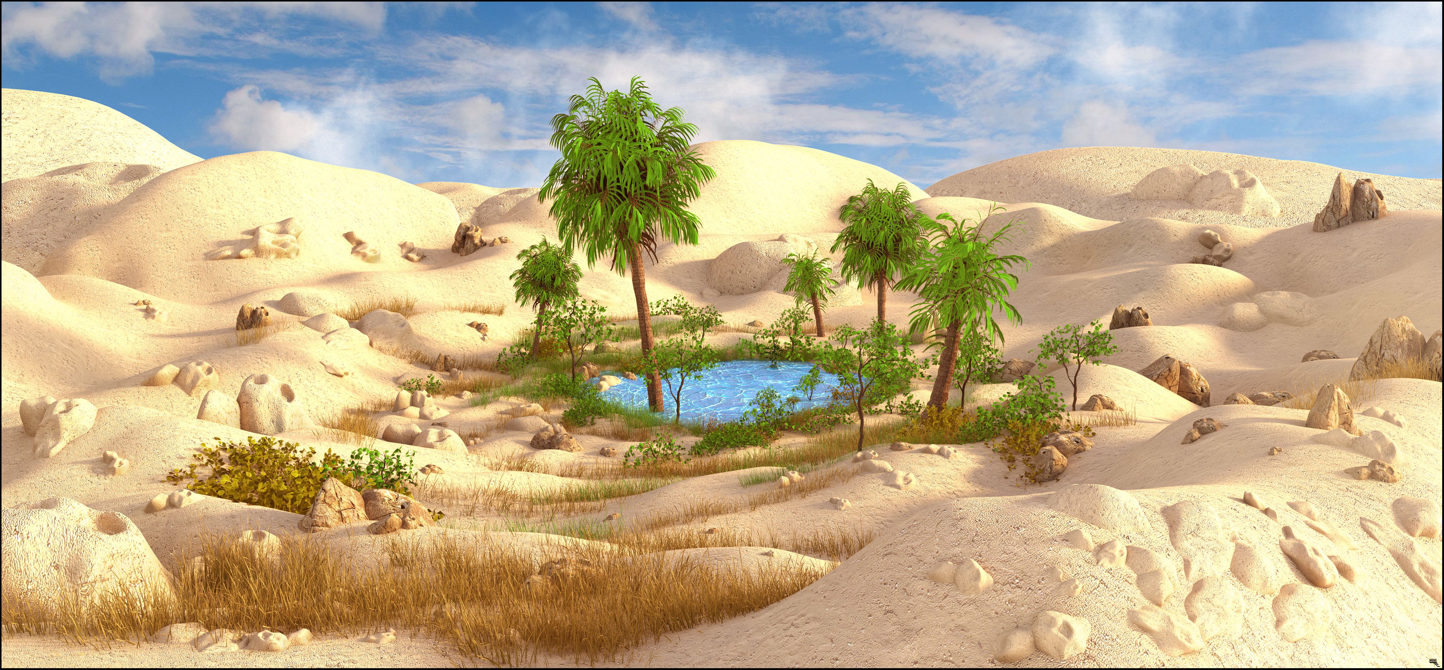 Oasis Landscape 3d model