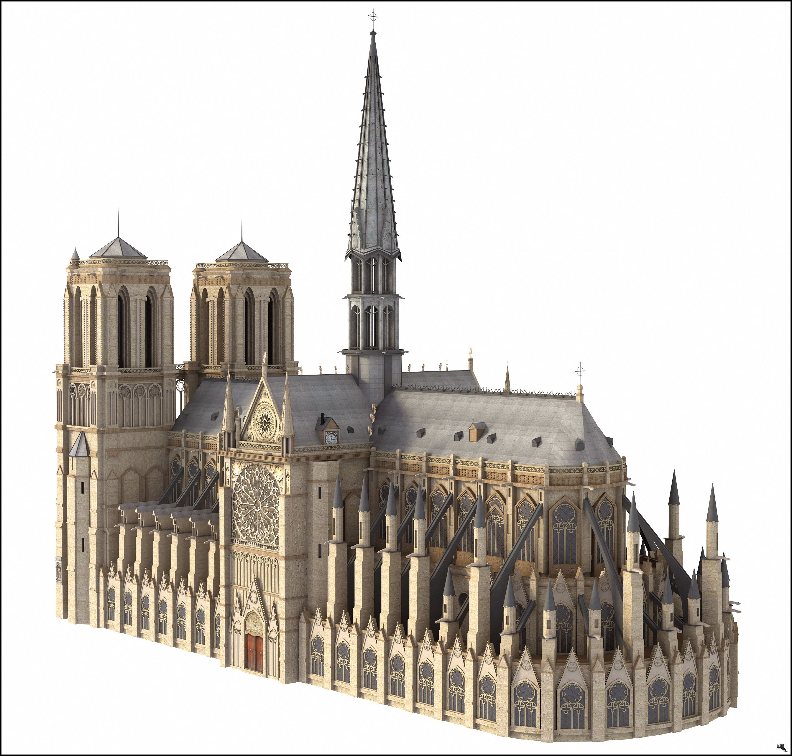 Kathedrale Notre Dame, Paris. 3d model