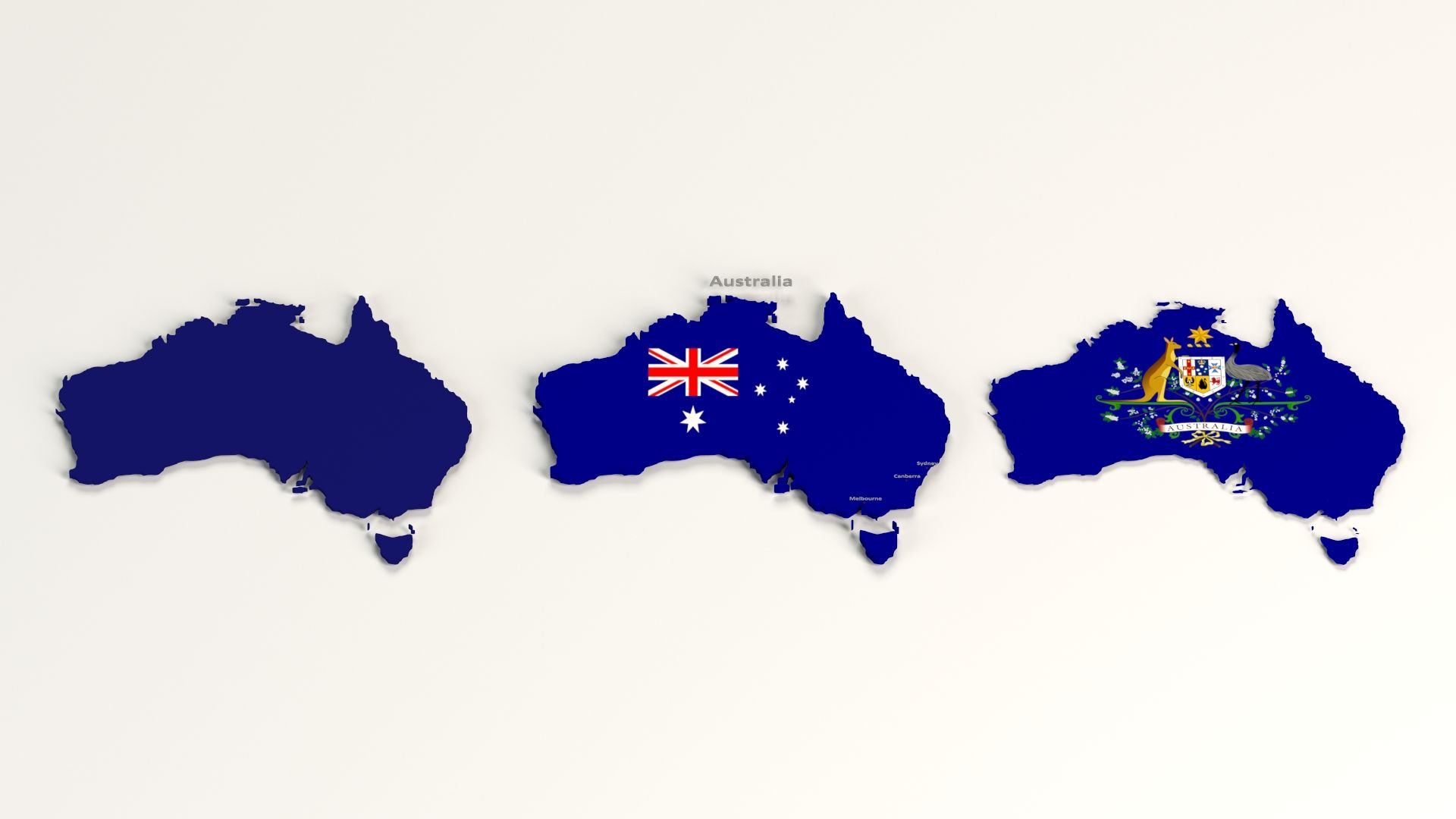 Australia map royalty-free 3d model - Preview no. 2