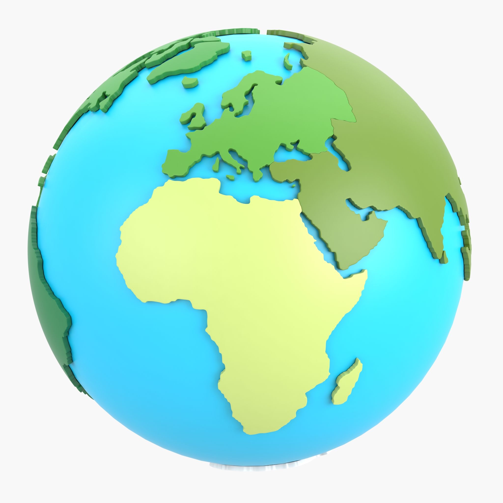 World globe continents 3d model