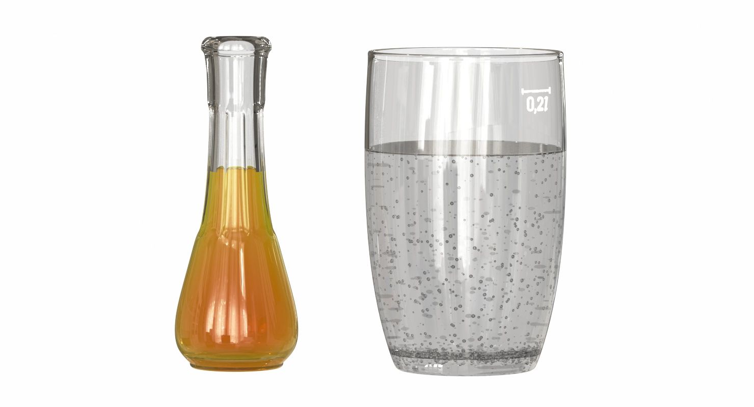 Glas und Flasche 3d model