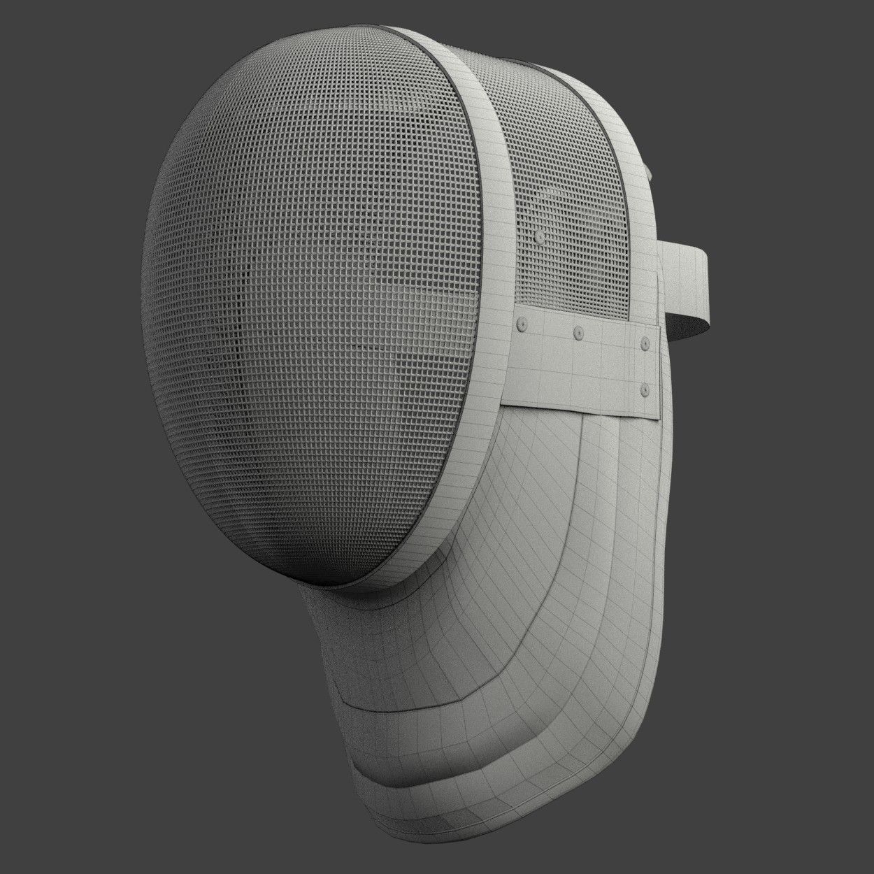 Fencing Helmet royalty-free 3d model - Preview no. 7