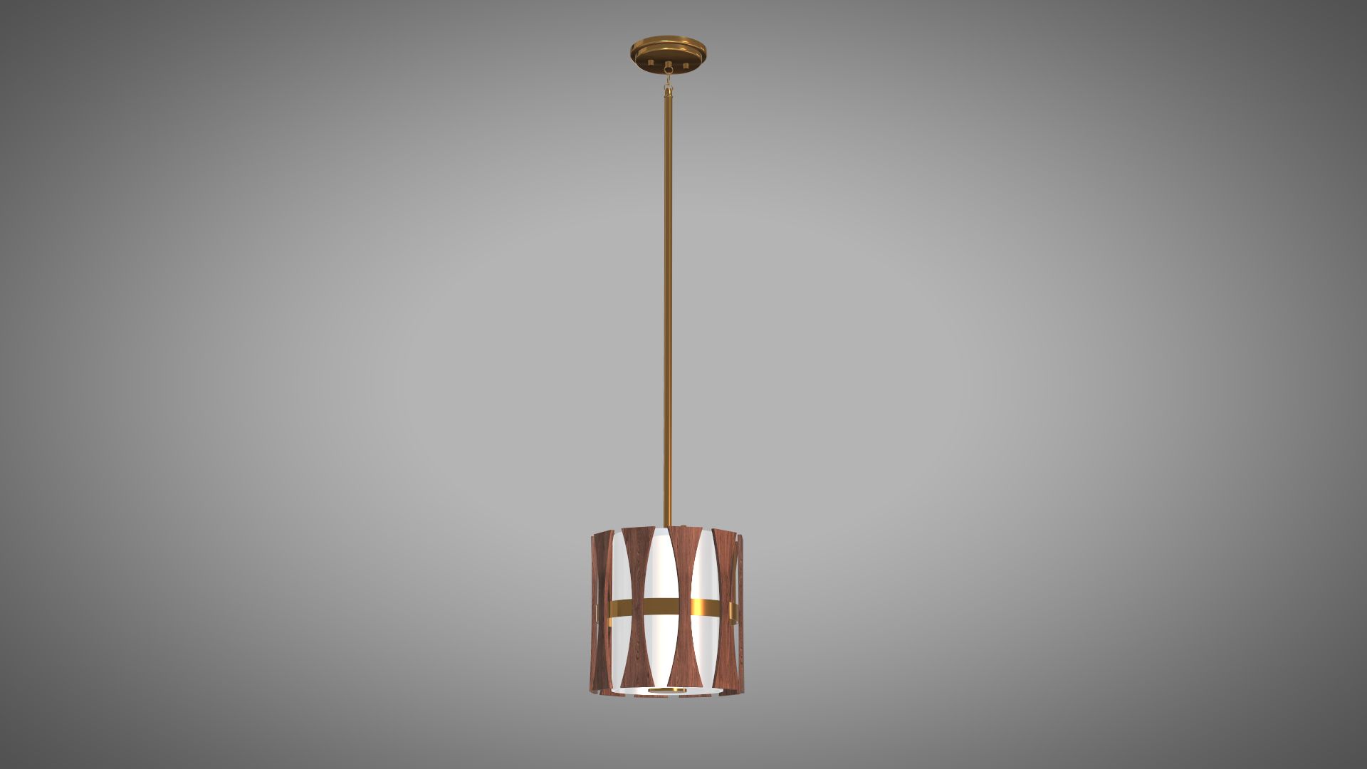 Holz Pendelleuchte 03 3d model