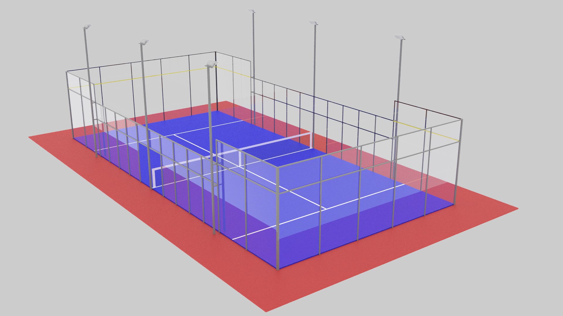 paddle tennis court 3d model