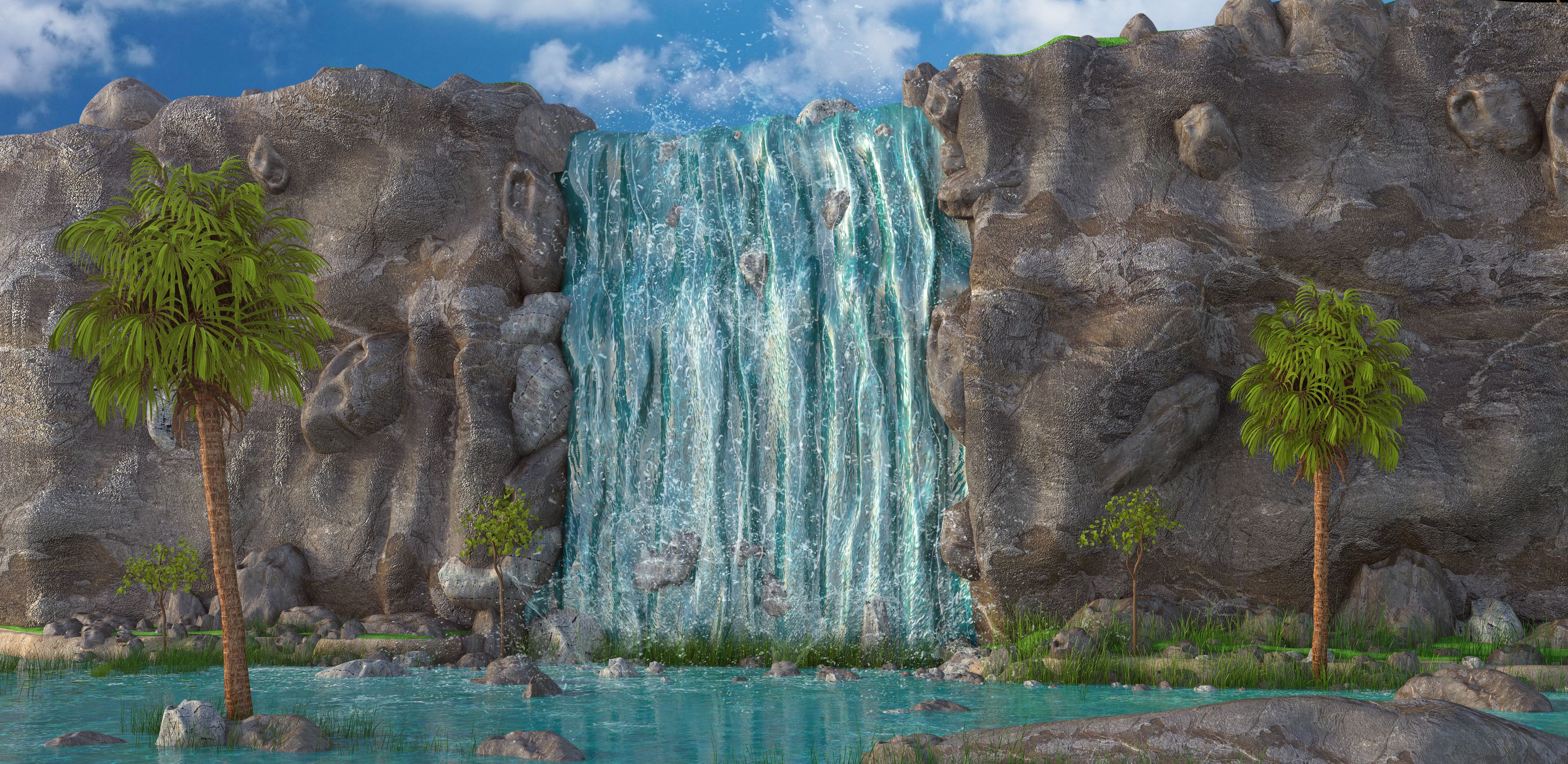 WaterFall Landscape 3d model