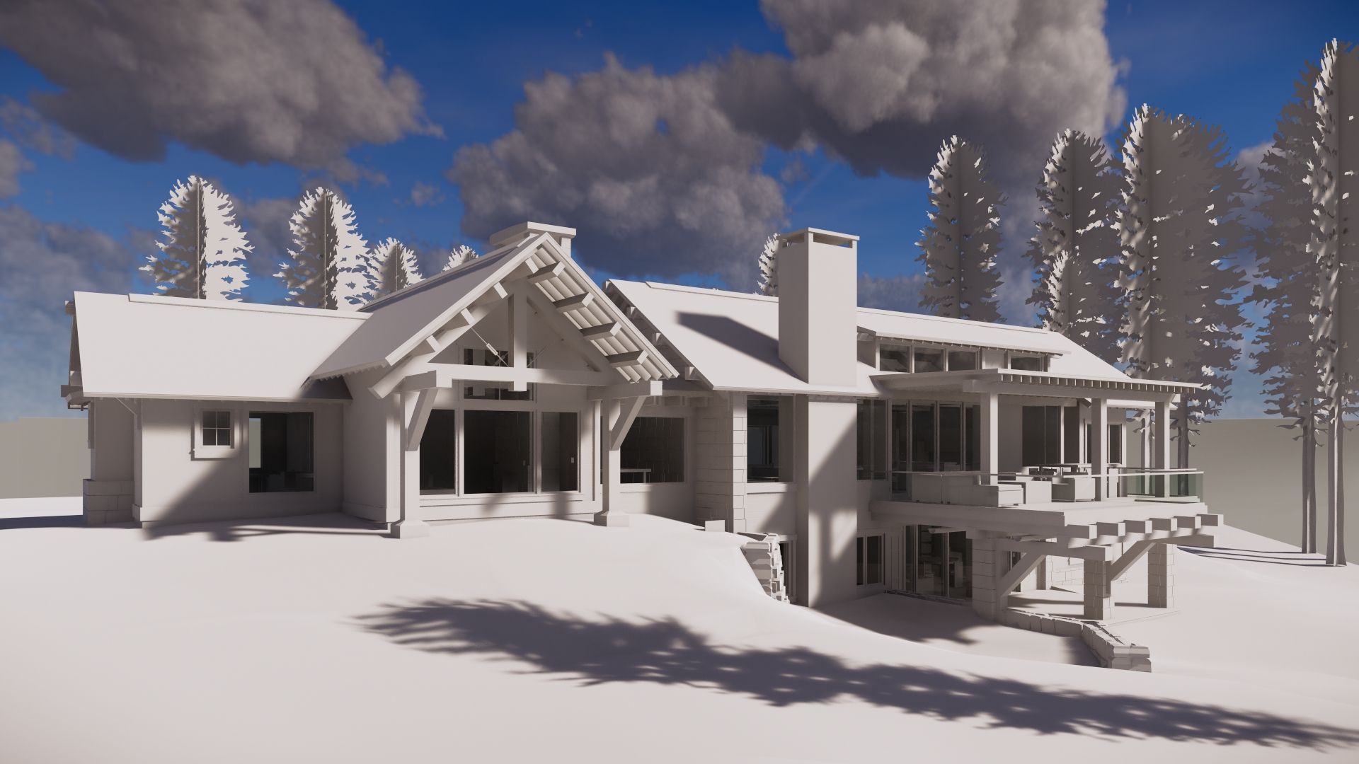 Mountain Modern Revit Modell 3d model