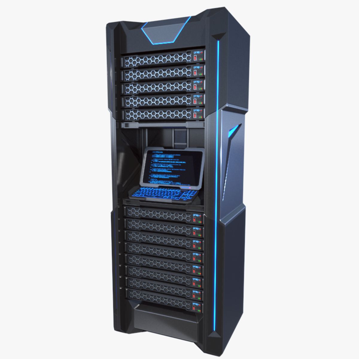 Sci-fi Server Rack 3d model