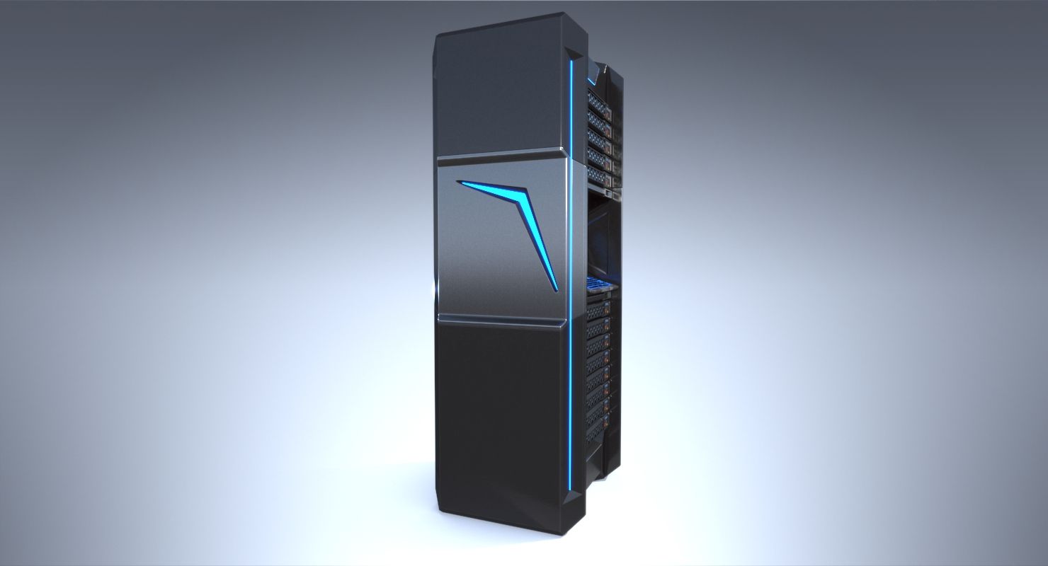 Sci-fi Server Rack royalty-free 3d model - Preview no. 8