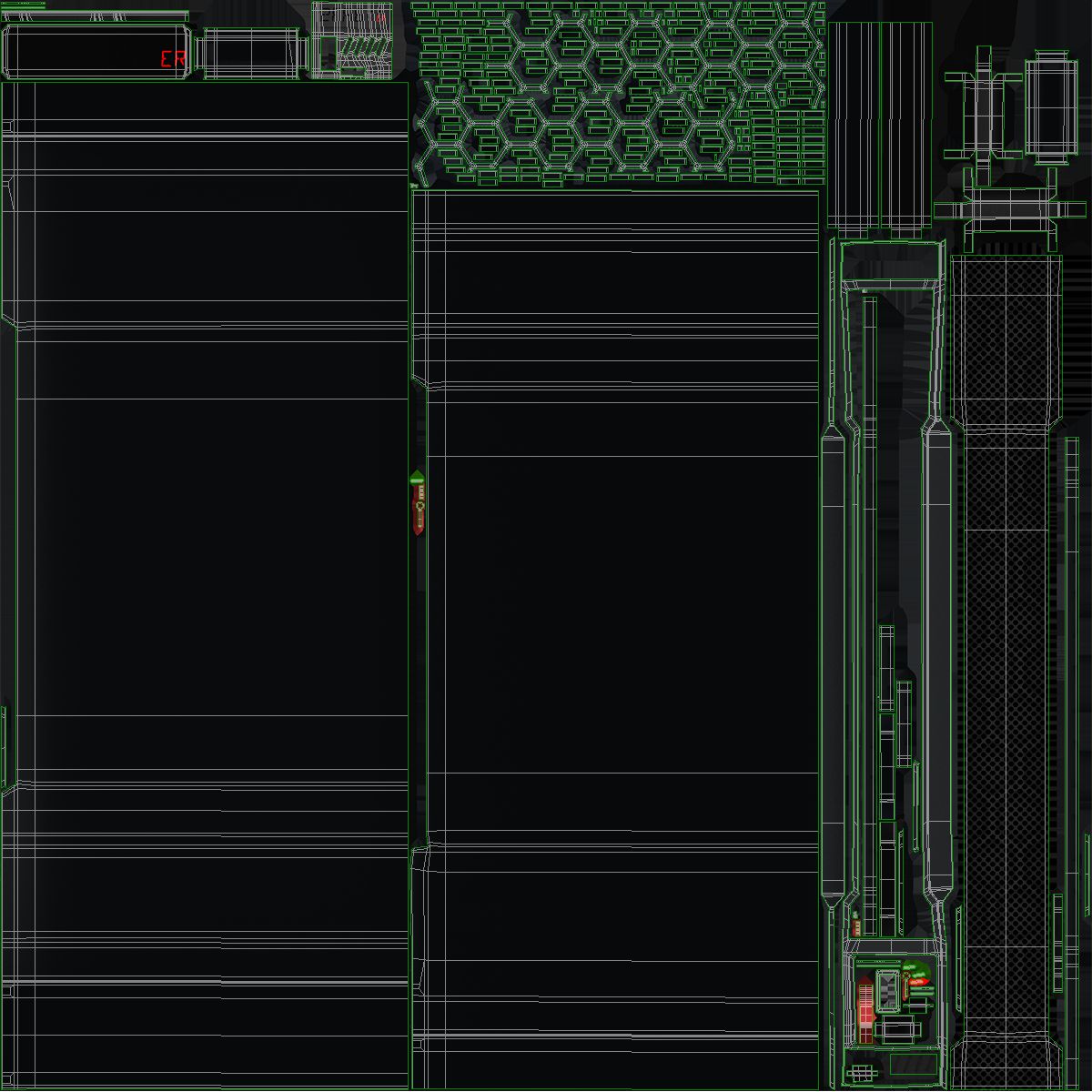 Sci-fi Server Rack royalty-free 3d model - Preview no. 18