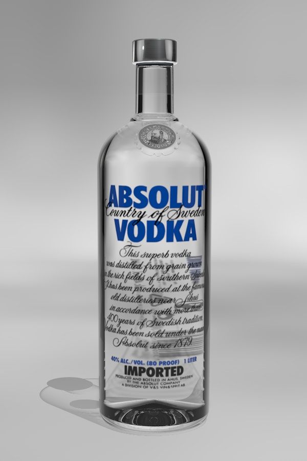 Absolut Vodka Flasche 3d model