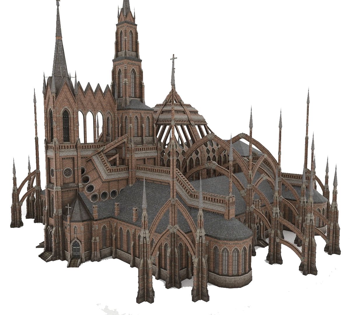 Gotische Kathedrale 01 3d model