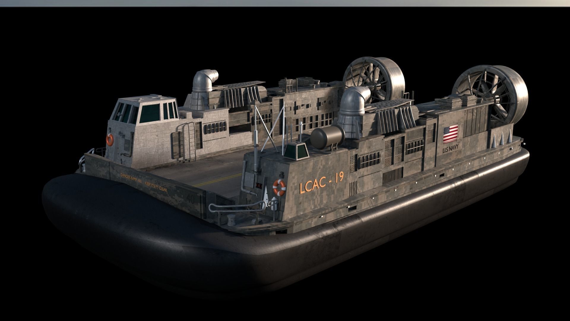 LCAC (Landing Craft Air Cushion) 3D-Modell 3d model