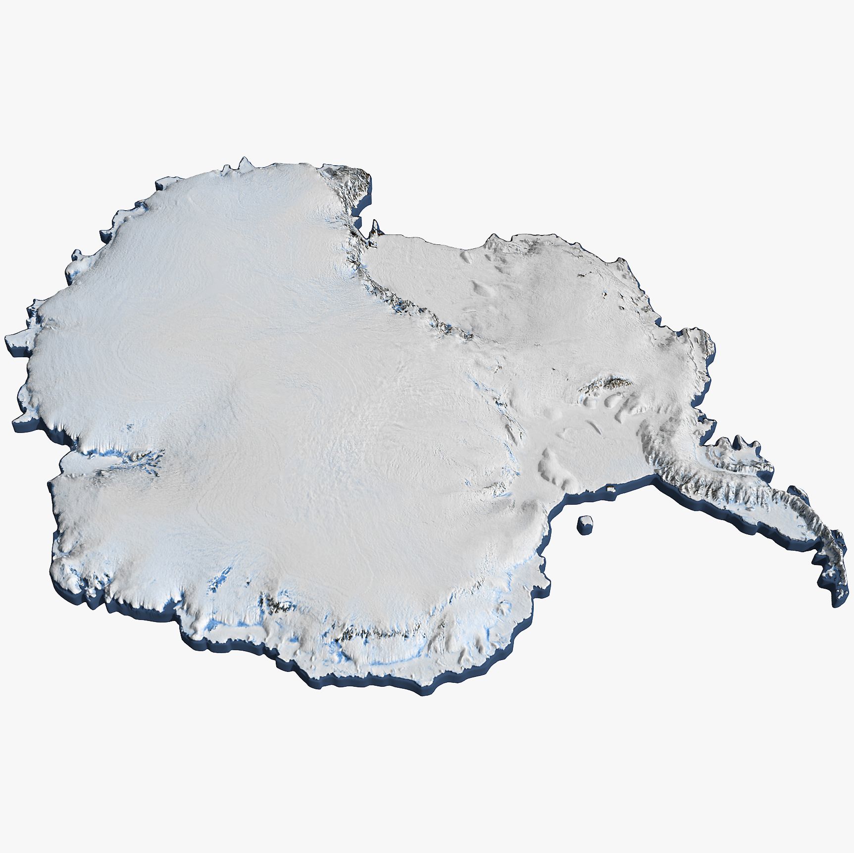 Antarctica Continent Map 3d model