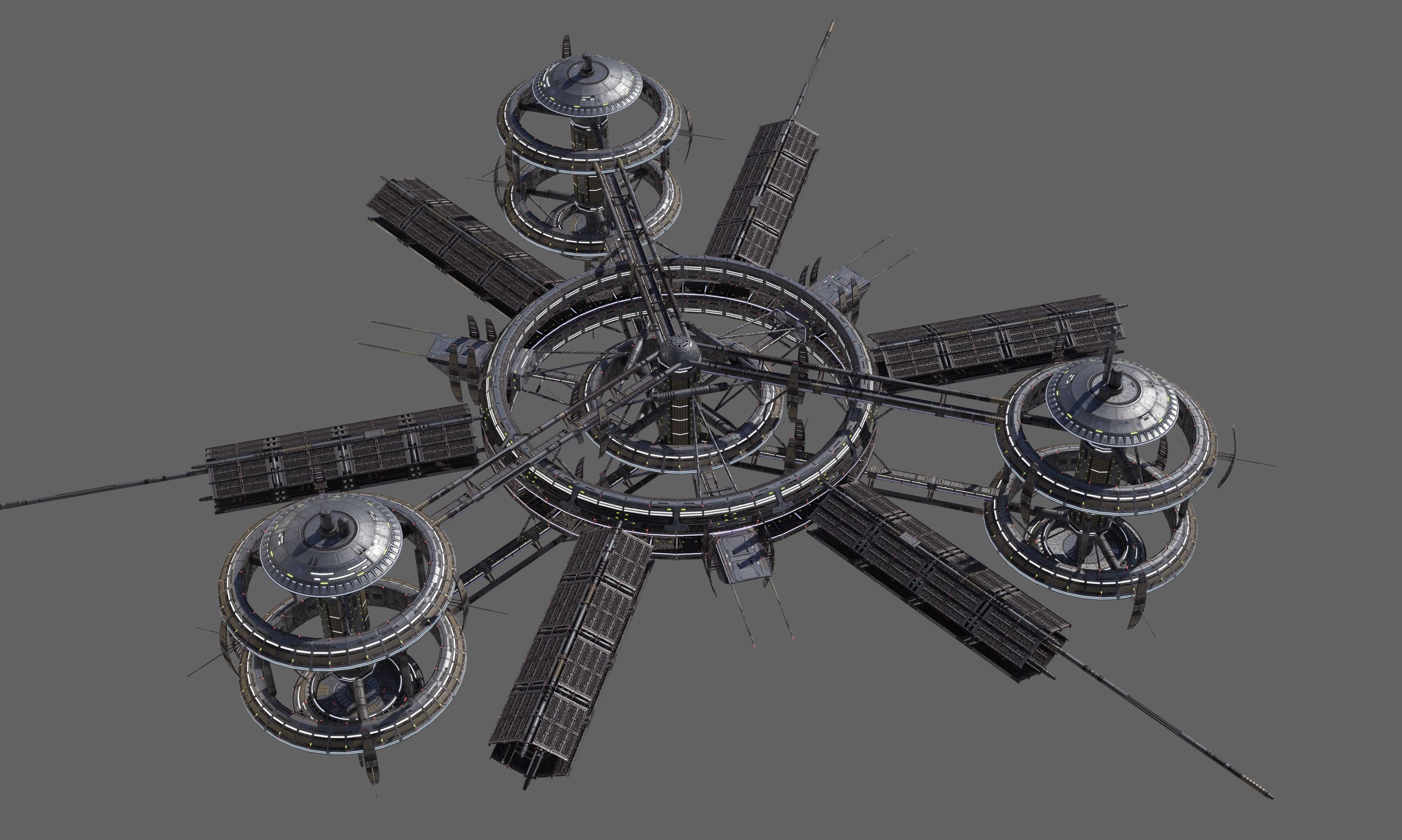 Low Poly Space Station ver.3 3d model