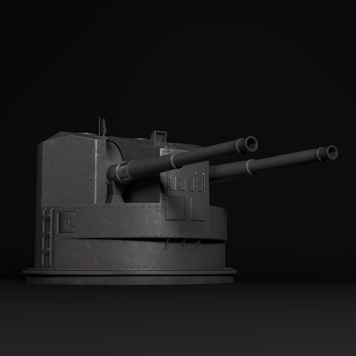 Warship Turret 3d model