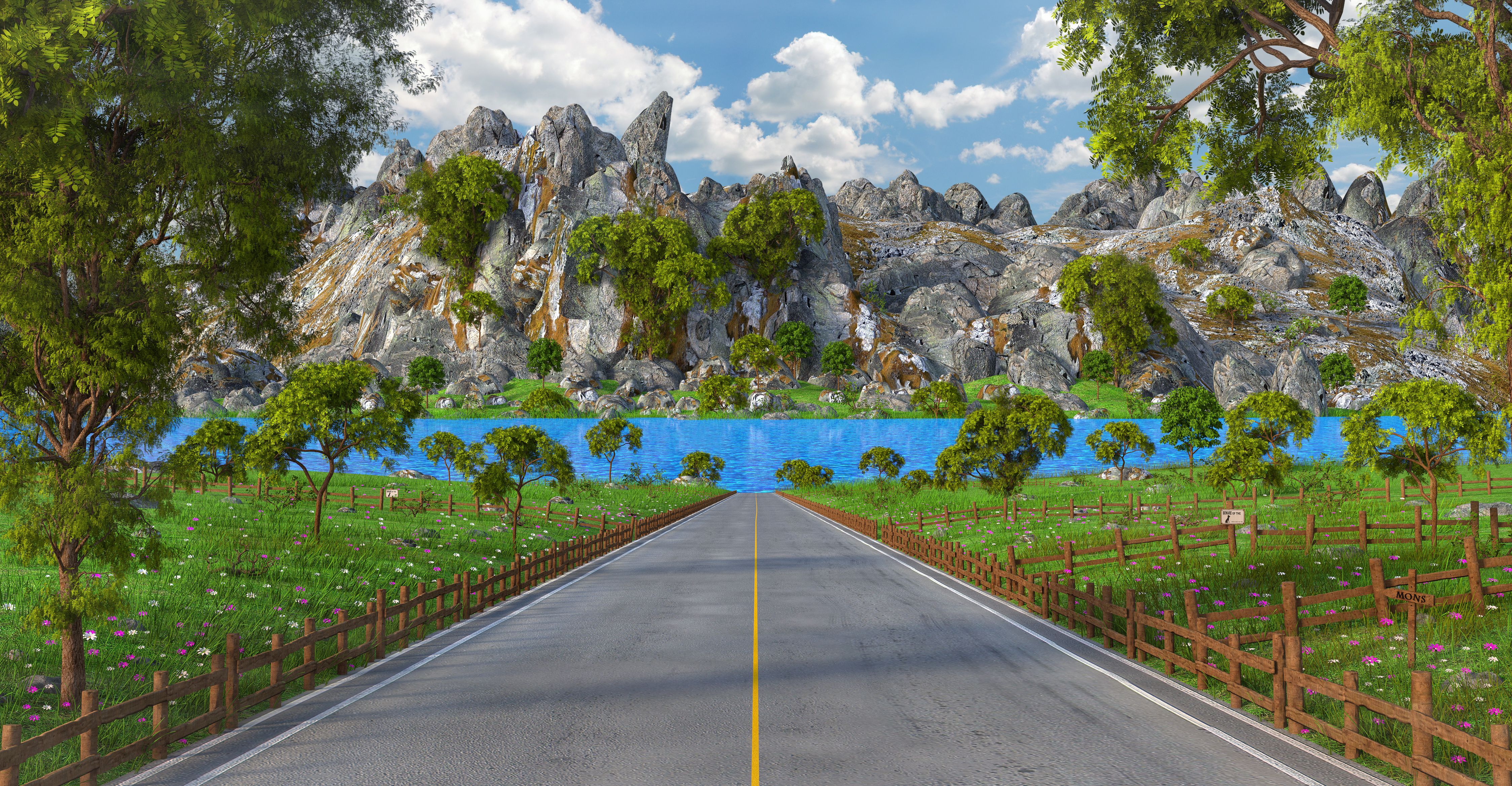 Lake Road Landscape 3d model