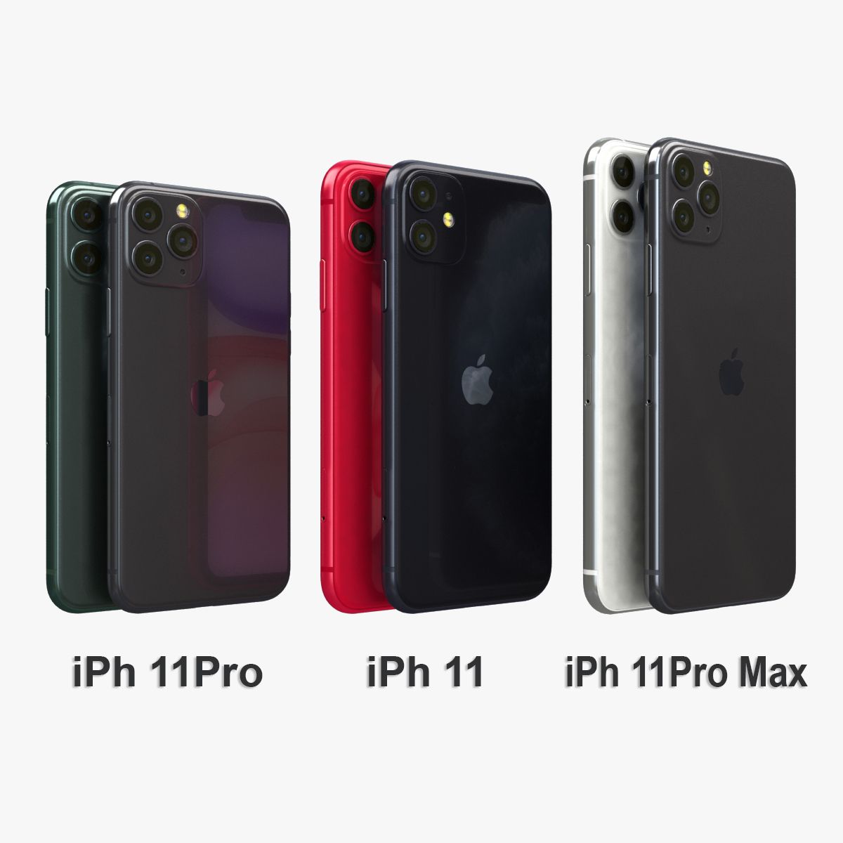 Apple iPhone 11、11Proおよび11Pro Max 3d model