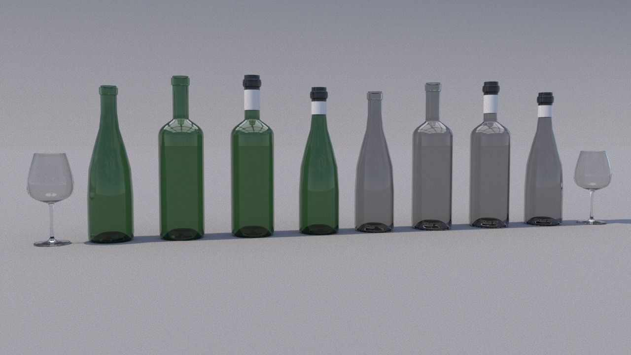 Flaschen und Gläser 3d model