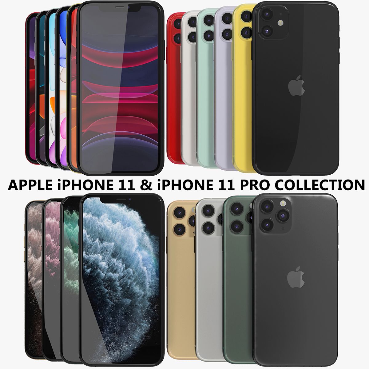 Apple iPhone 11＆11 Proコレクション 3d model