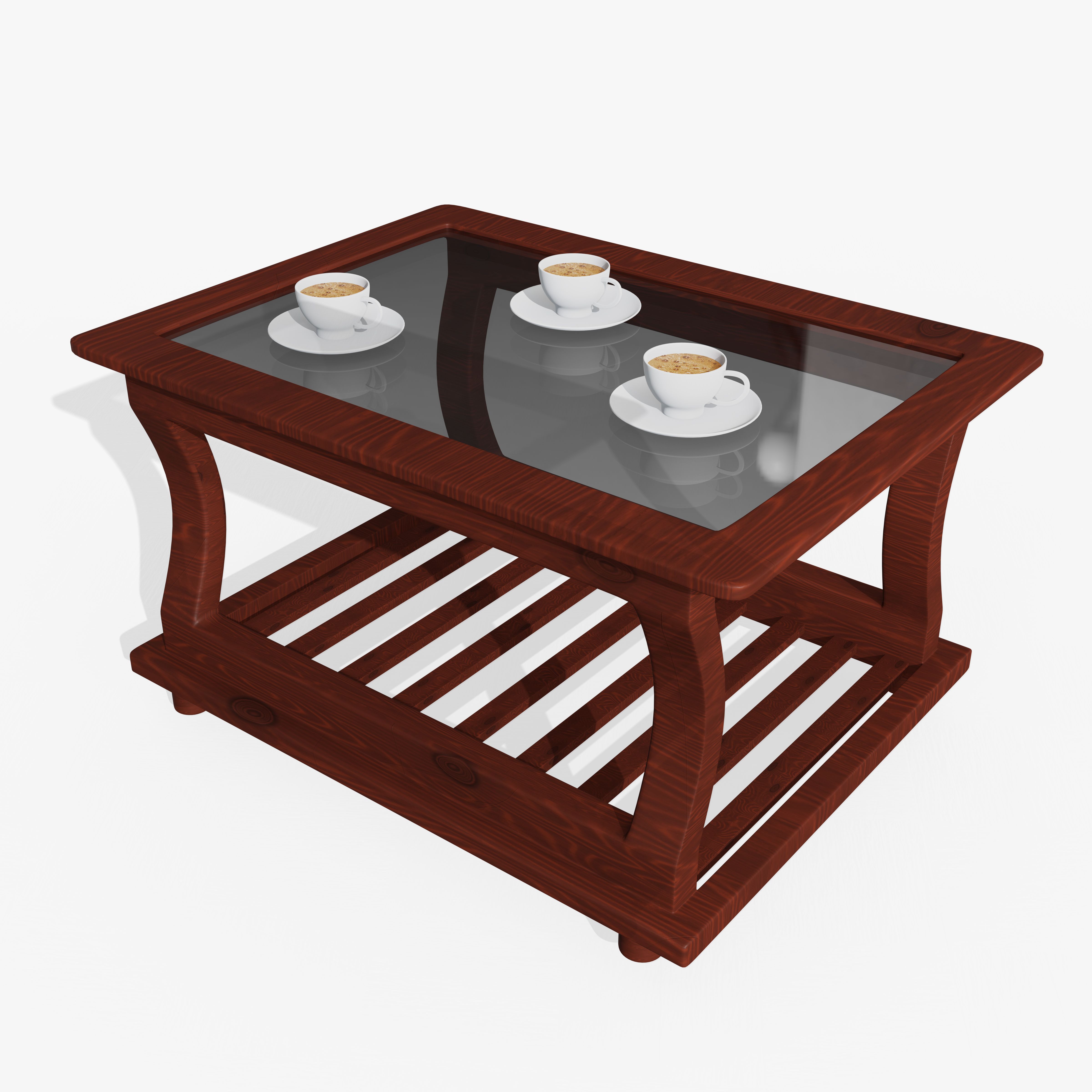 Hölzerner Teapoy-Tisch 3d model