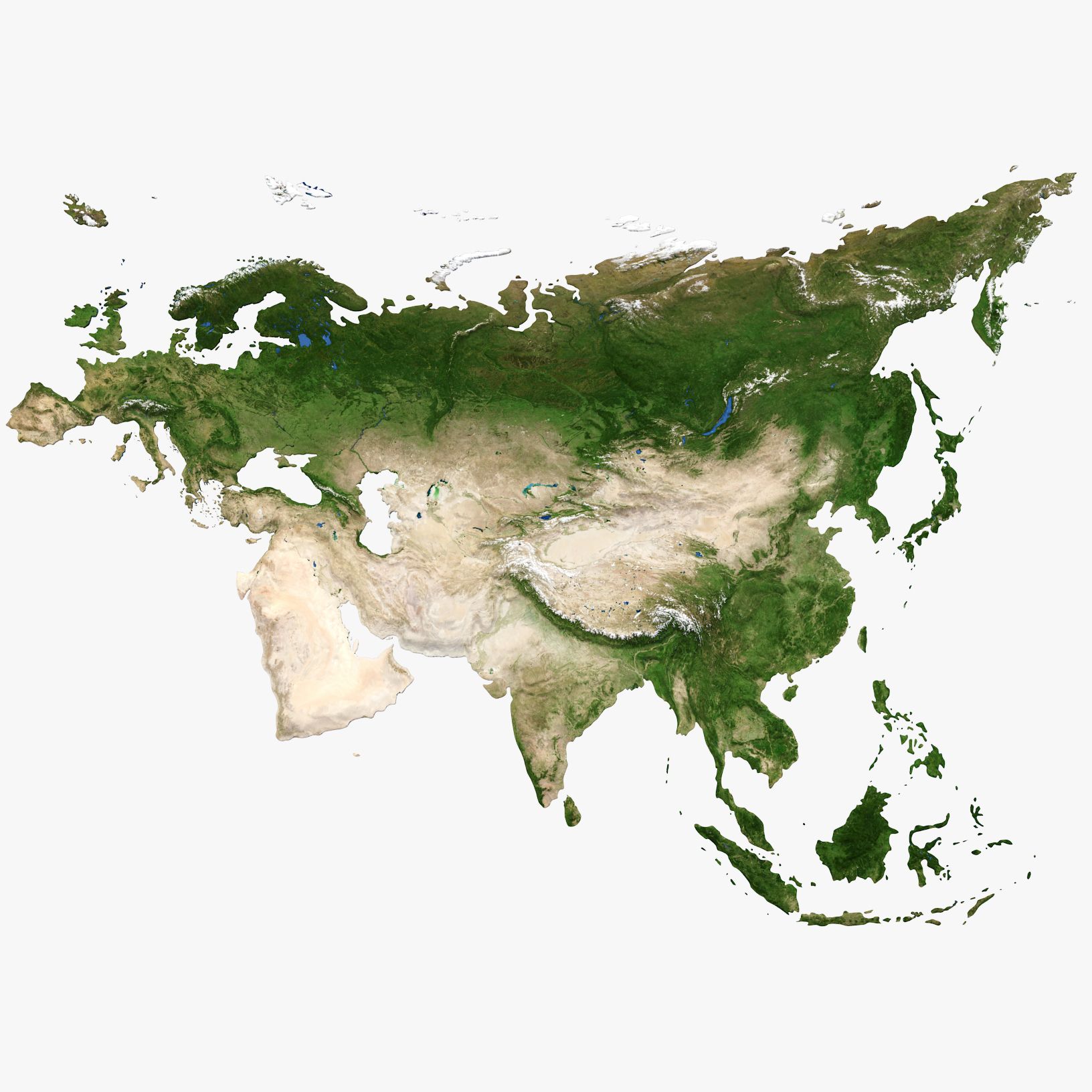 Eurasia Continent Map 3d model