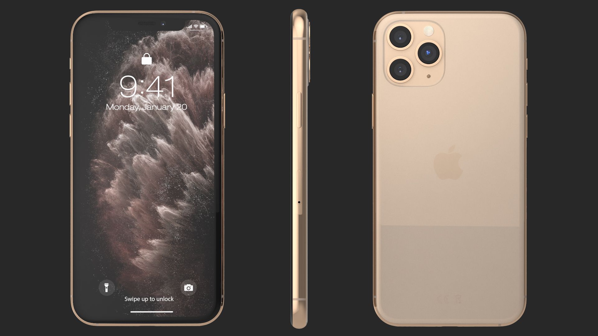 Apple iPhone 11 Proゴールド royalty-free 3d model - Preview no. 26