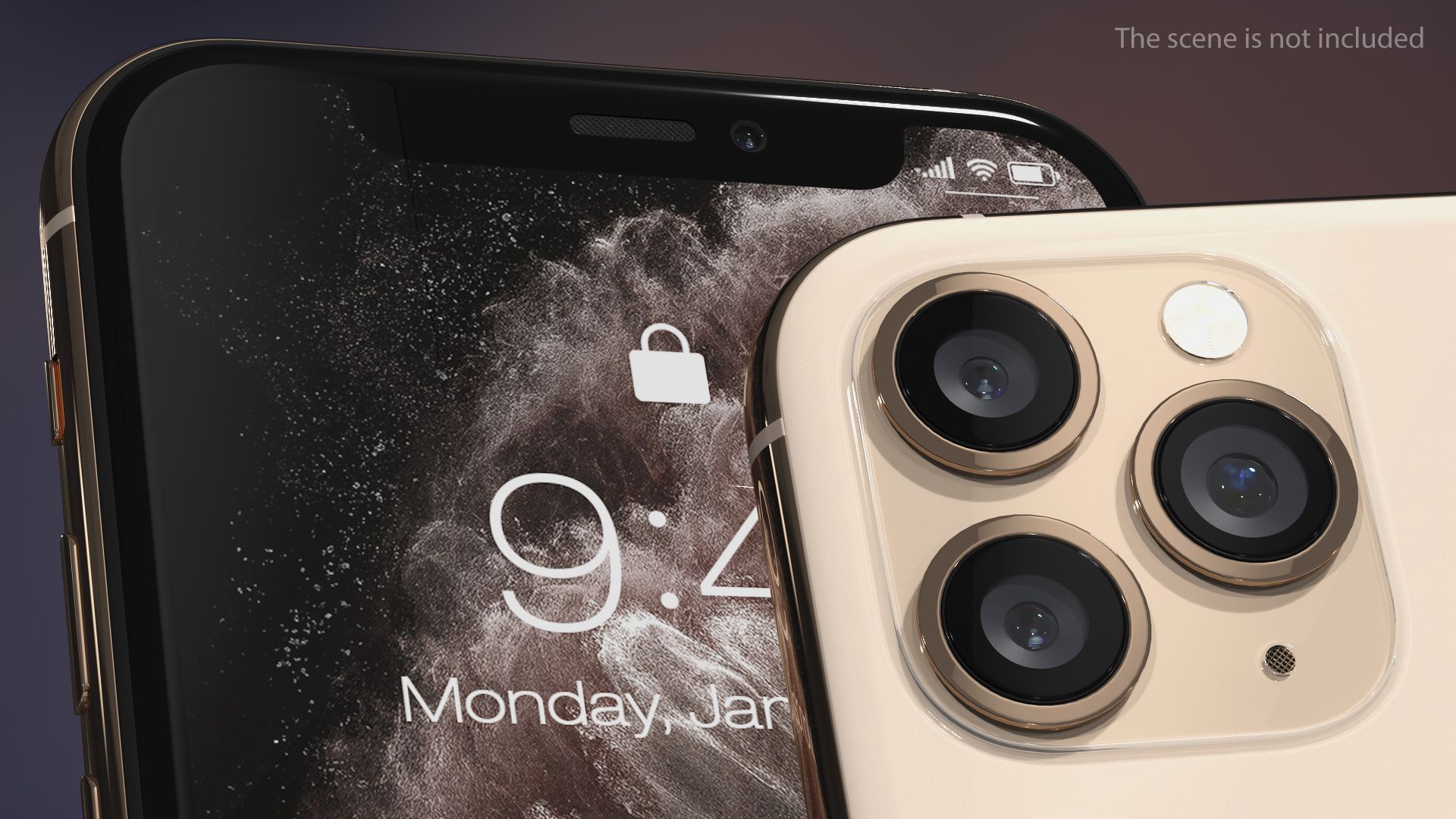 Apple iPhone 11 Proゴールド royalty-free 3d model - Preview no. 3