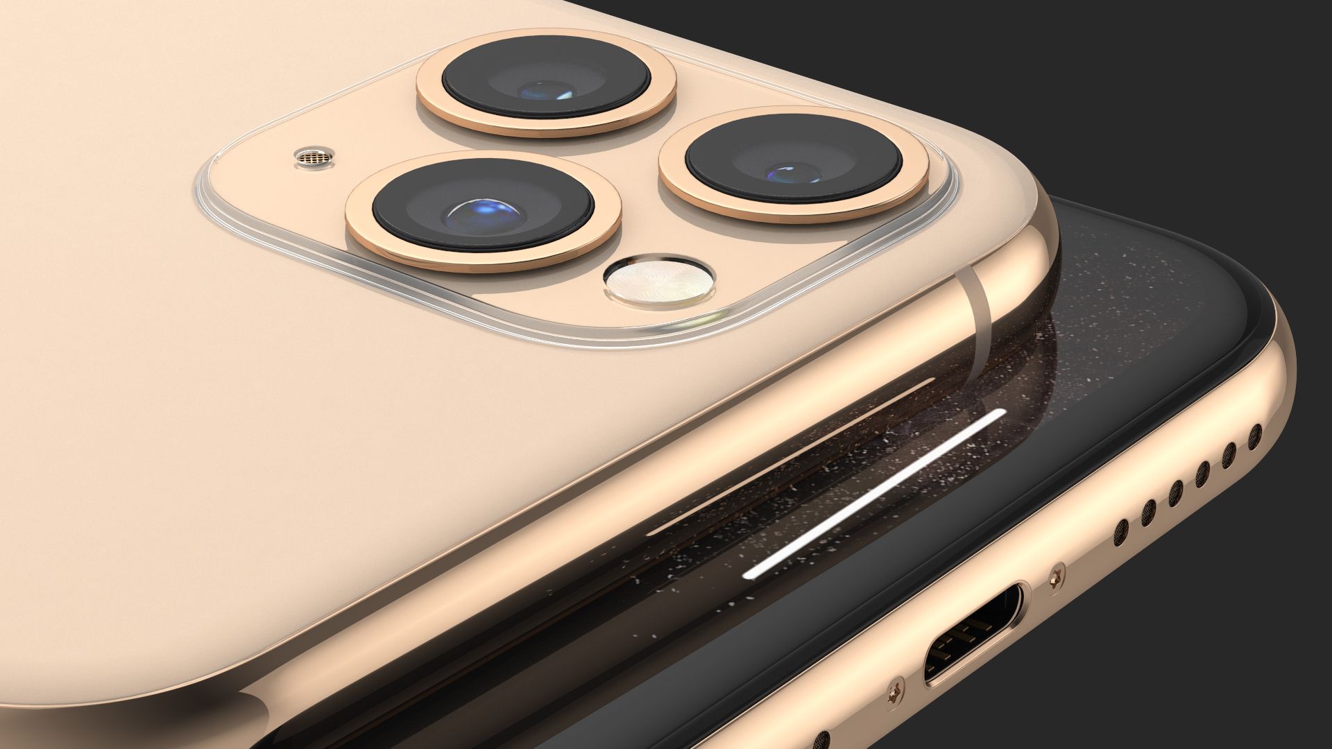 Apple iPhone 11 Proゴールド royalty-free 3d model - Preview no. 16