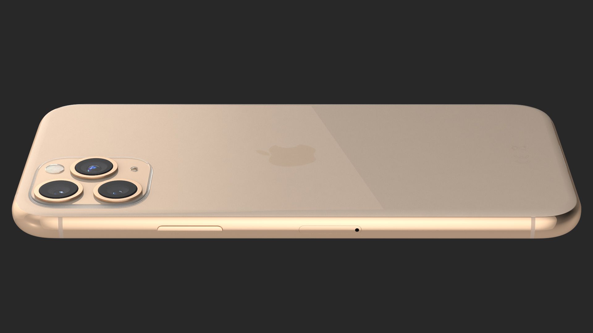 Apple iPhone 11 Proゴールド royalty-free 3d model - Preview no. 17