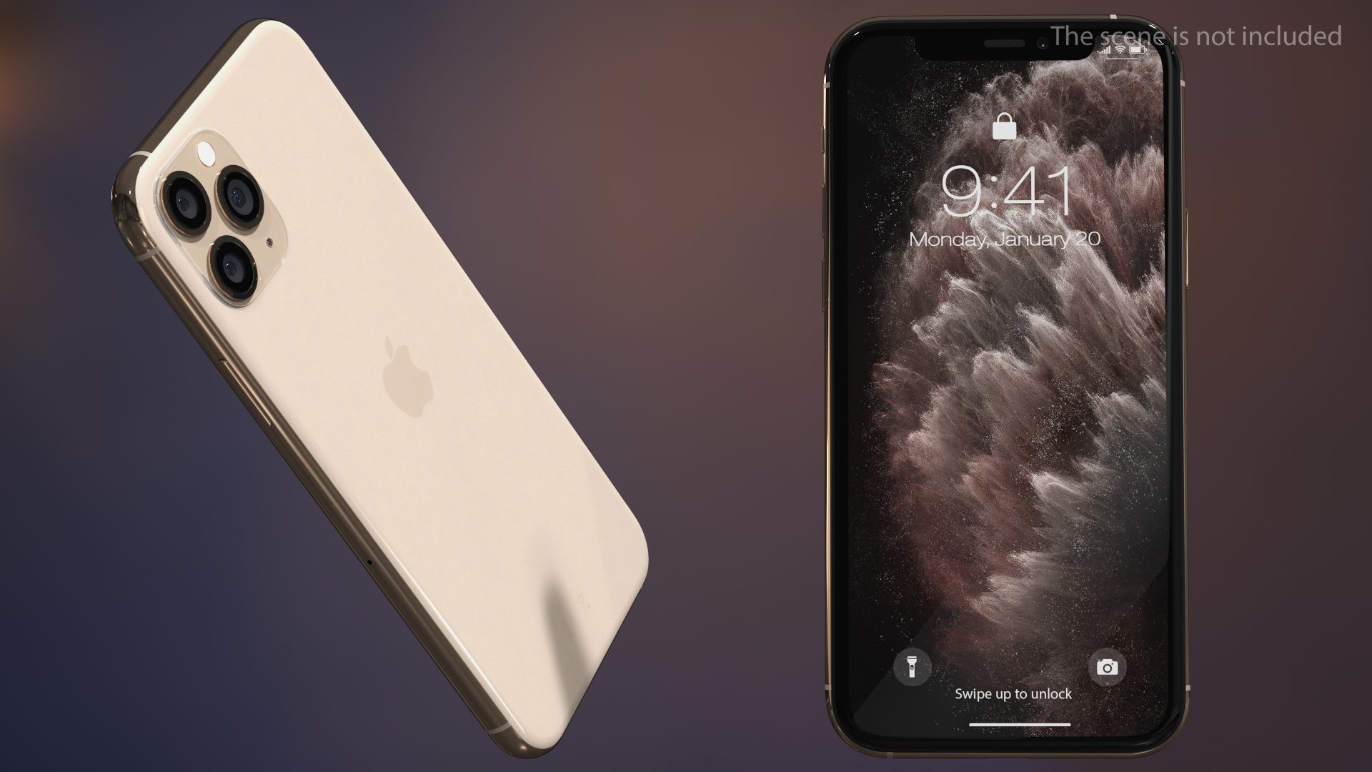 Apple iPhone 11 Proゴールド royalty-free 3d model - Preview no. 2